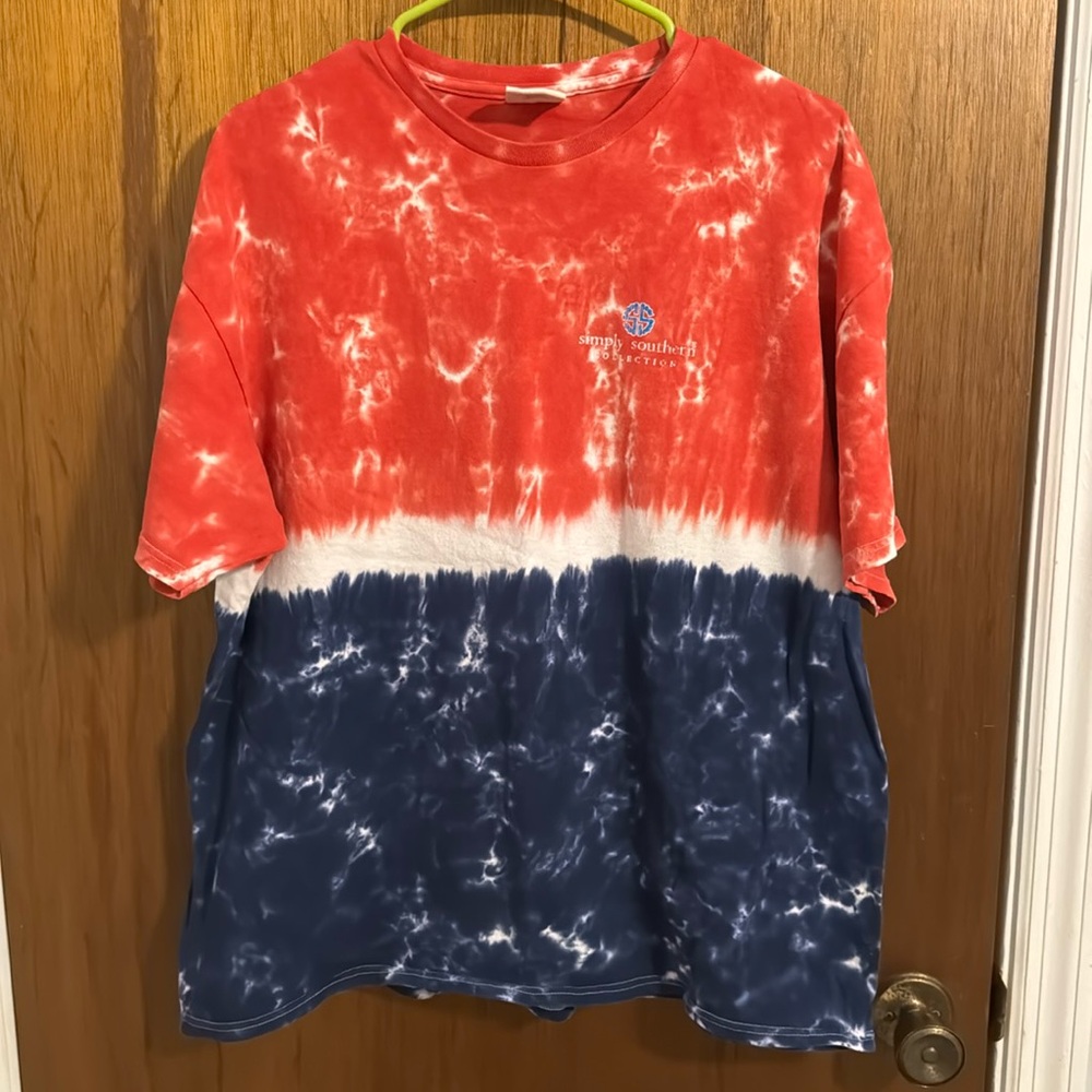 Simply southern XL red, white, blue short sleeve tshirt.